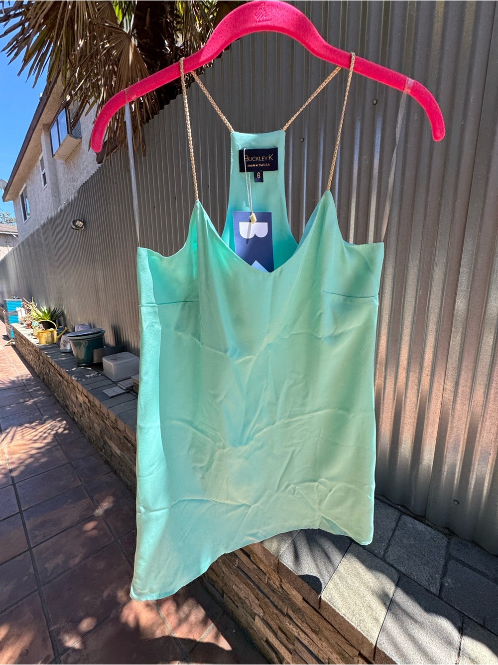 Buckley K Aqua Blue Silk Mini Dress